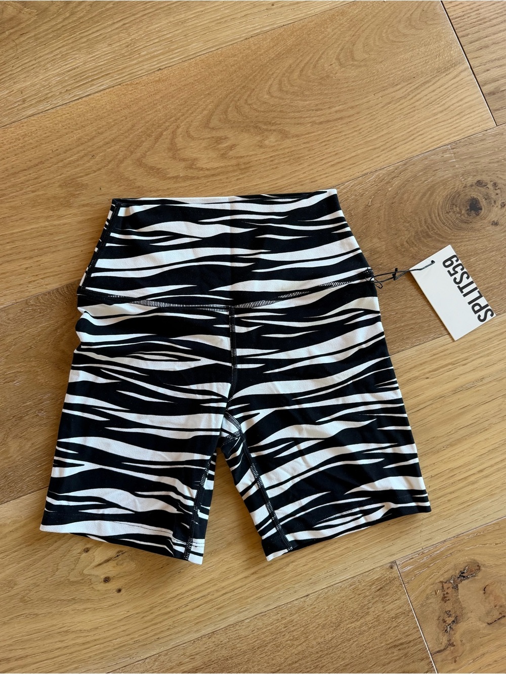Splits59 - NWT Black & White Zebra-Print Bike Shorts